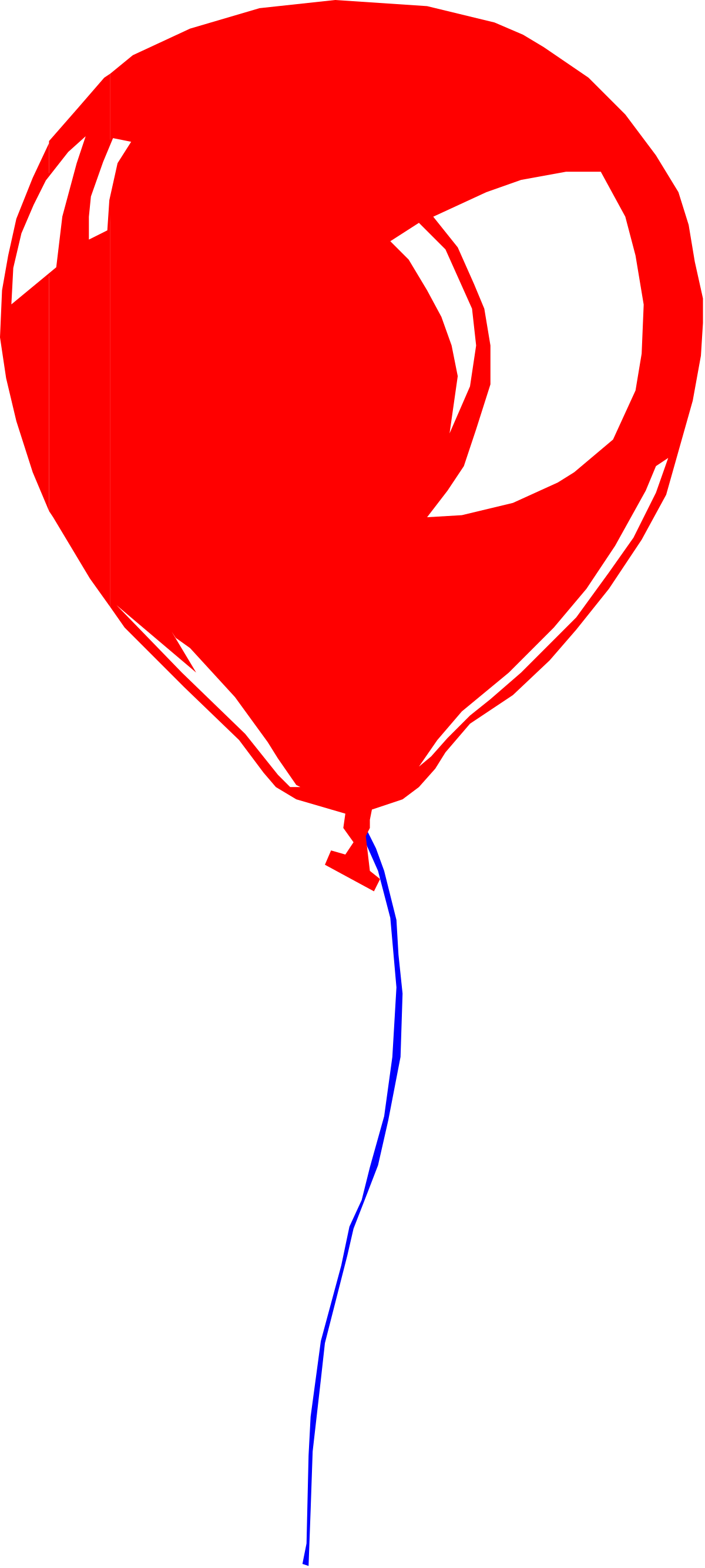 Red Balloon with Blue String Clipart for Fun Celebrations