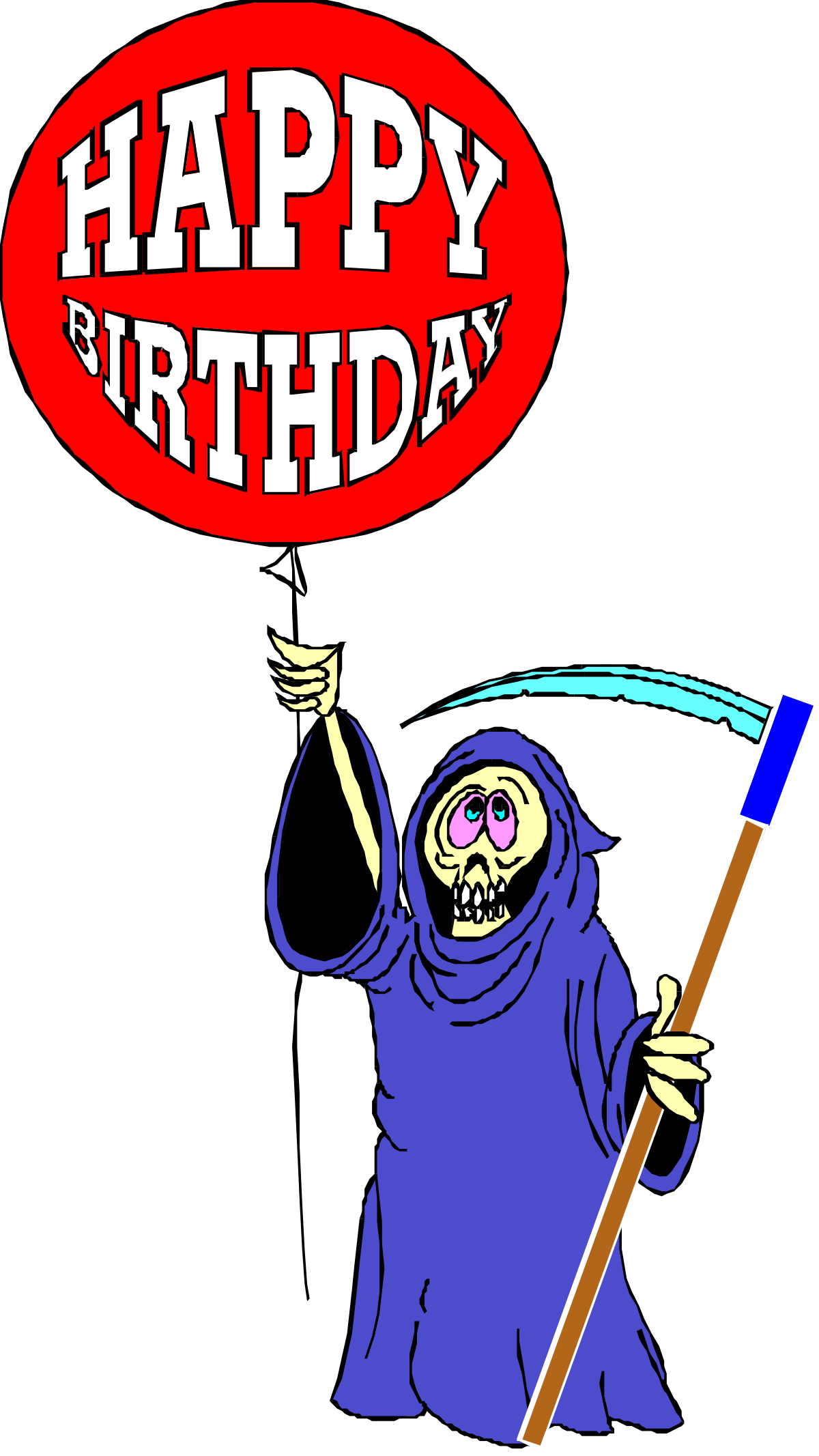a cartoon character holding a stick with the words happy birthday clip art png transparent Happy Birthday Cartoon Character Clipart Holding Stick