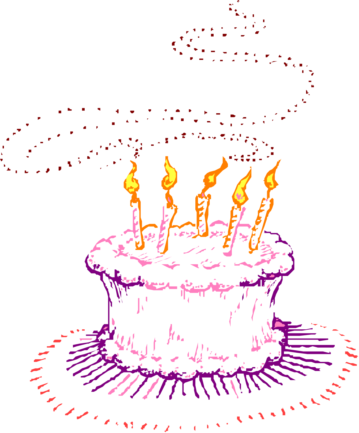 Cake with Candles Clipart - Perfect for Celebrations
