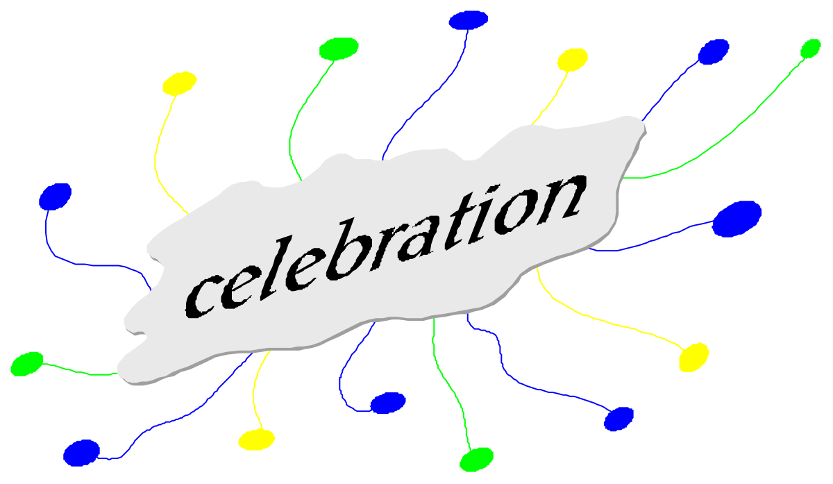 Celebration Clipart: White Paper with Festive Words