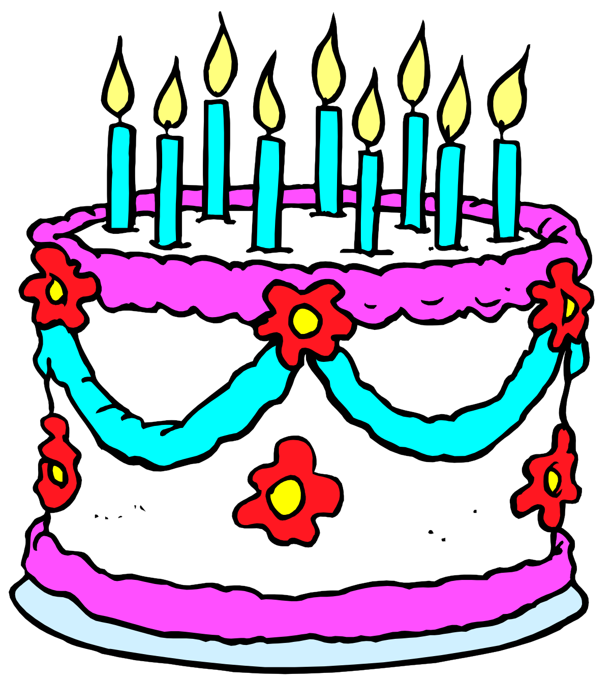 a birthday cake with candles and hearts clip art png transparent Birthday Cake with Candles and Hearts Clipart - Celebrate with Joy