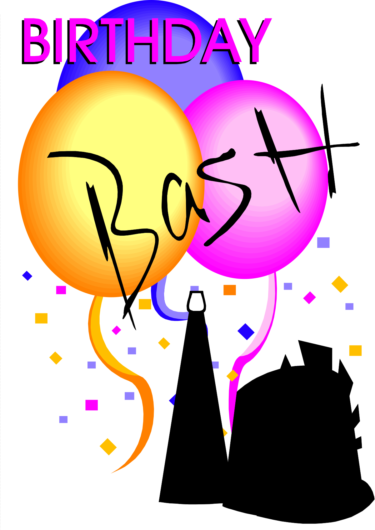 Birthday Party Balloons and Party Favors Clipart