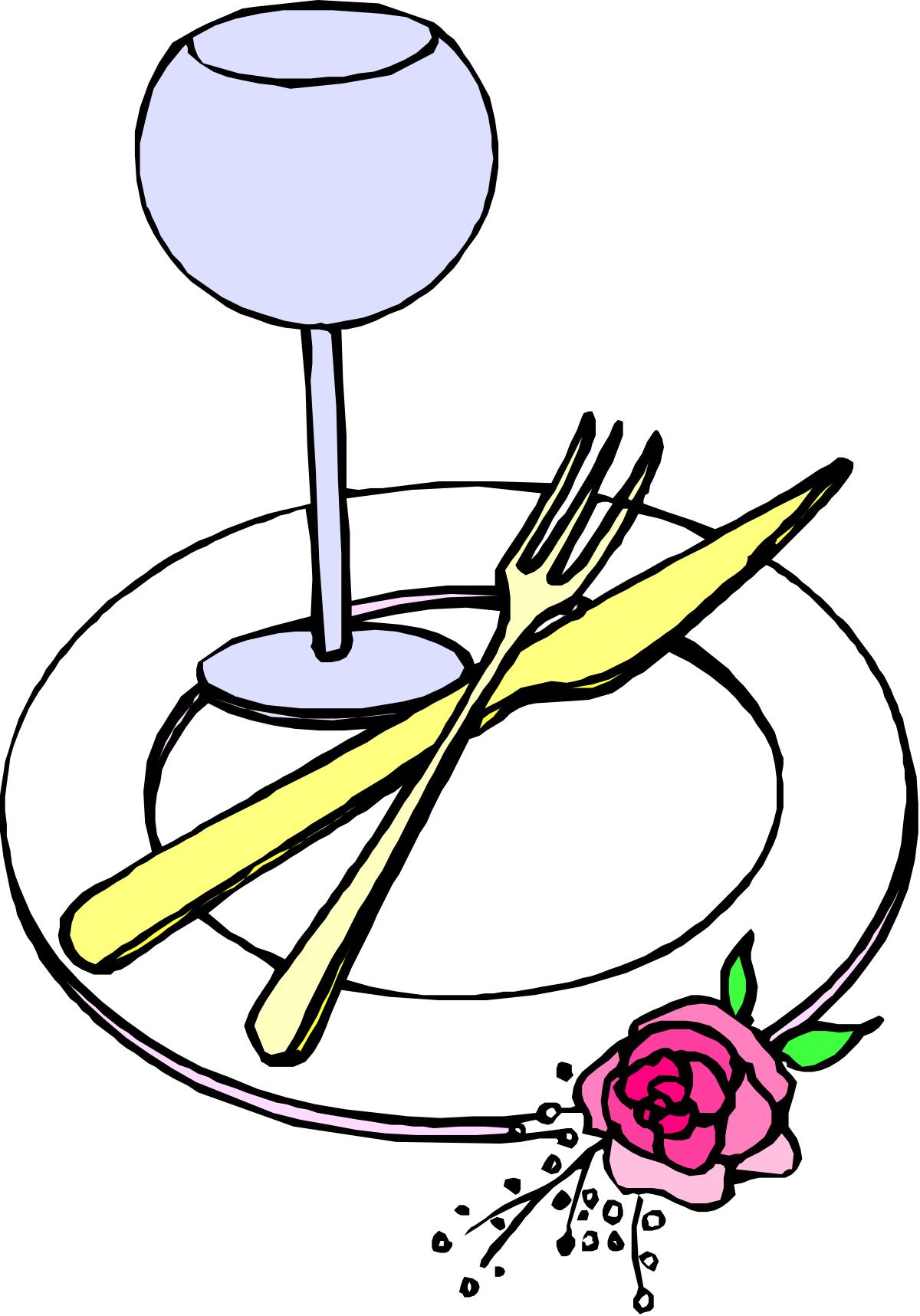 a plate with a fork and knife on it clip art png transparent Plate with Fork and Knife Clipart for Culinary Creations