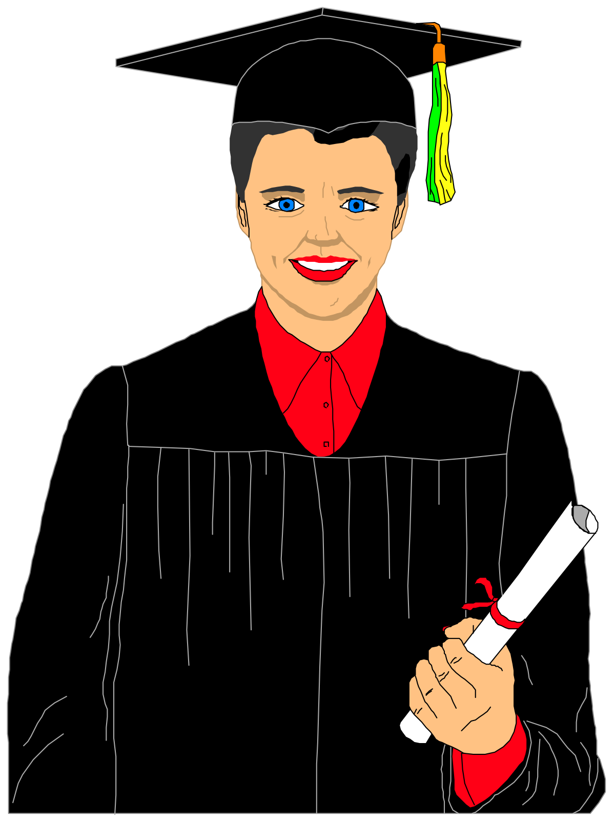 a man in a graduation gown holding a diploma clip art png transparent Graduation Gown Man Holding Diploma Clipart - Celebrate Success!