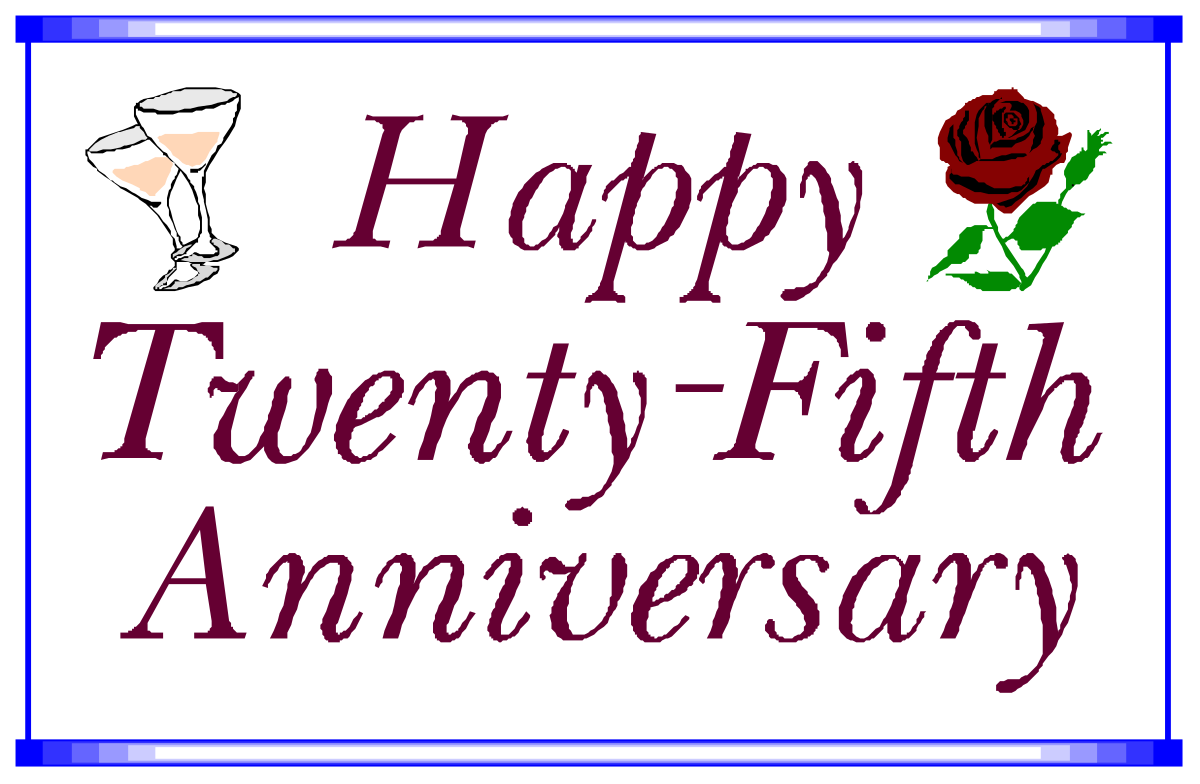 happy twenty - fifth anniversary clip art png transparent Happy 25th Anniversary Clipart Celebration