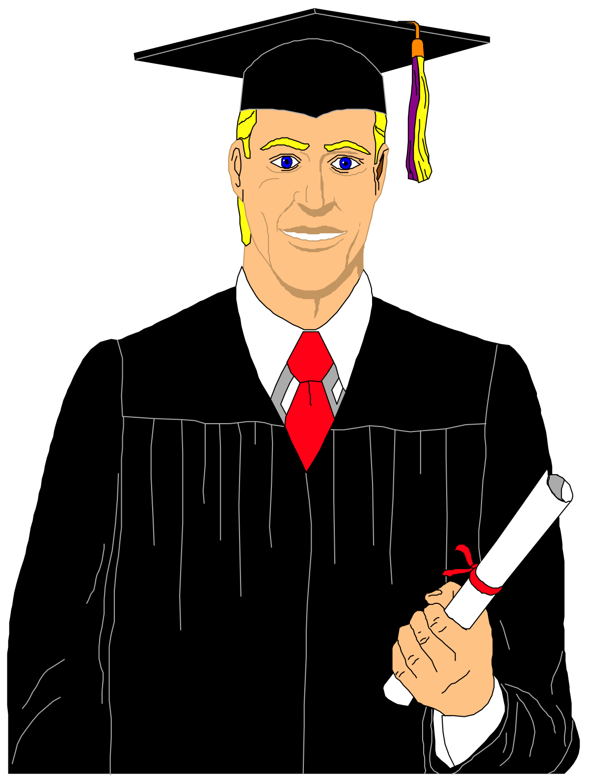a cartoon of a man in a graduation gown clip art png transparent Graduation Gown Cartoon - Celebratory Clipart of a Proud Graduate