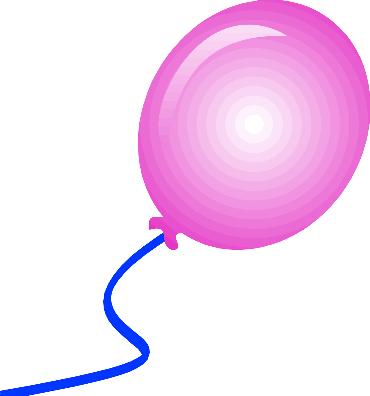 Balloon Clipart with Blue Line for Creative Projects