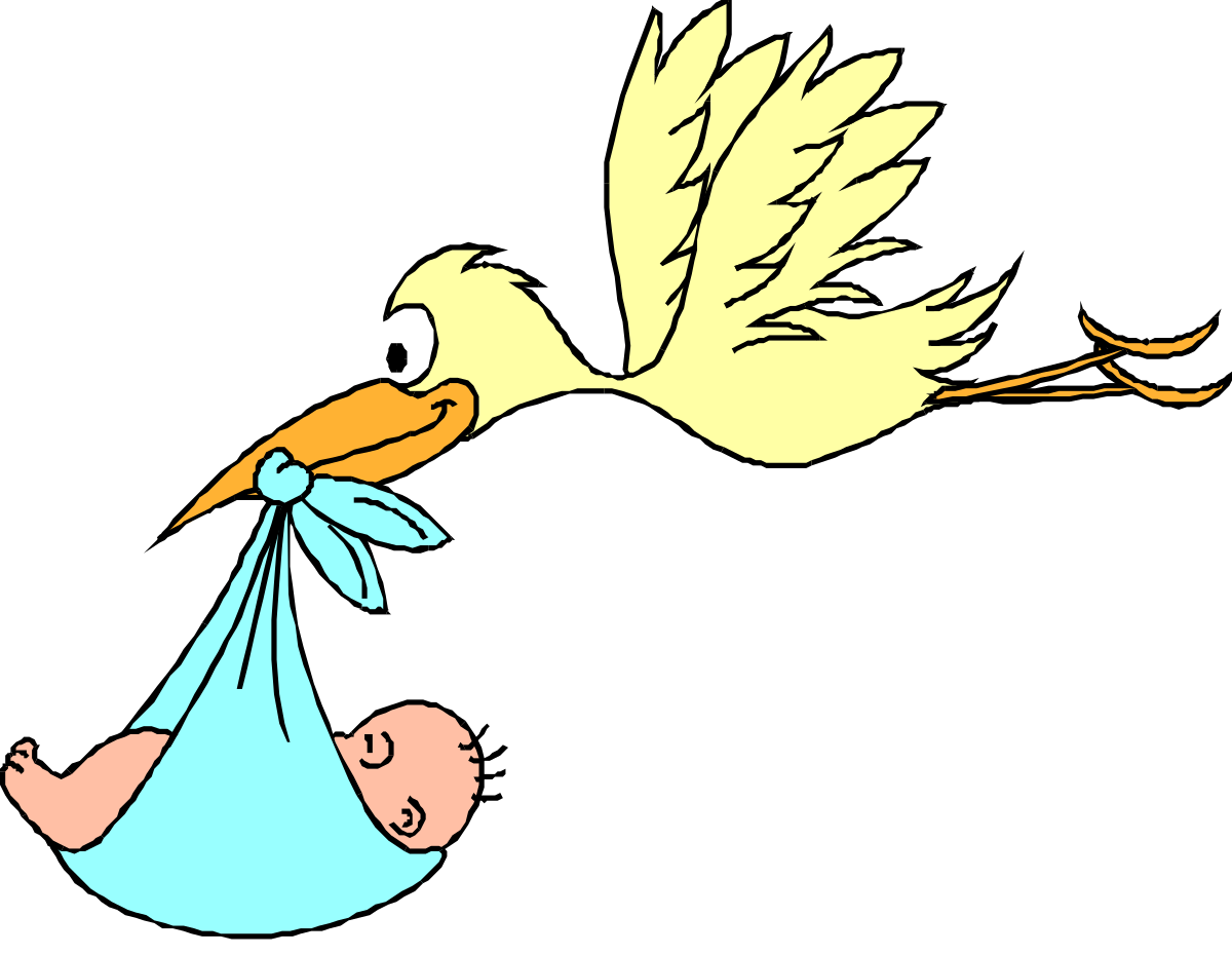 a baby in a blue gown is flying with a large white bird clip art png transparent Baby in Blue Gown Flying with Large White Bird Clipart