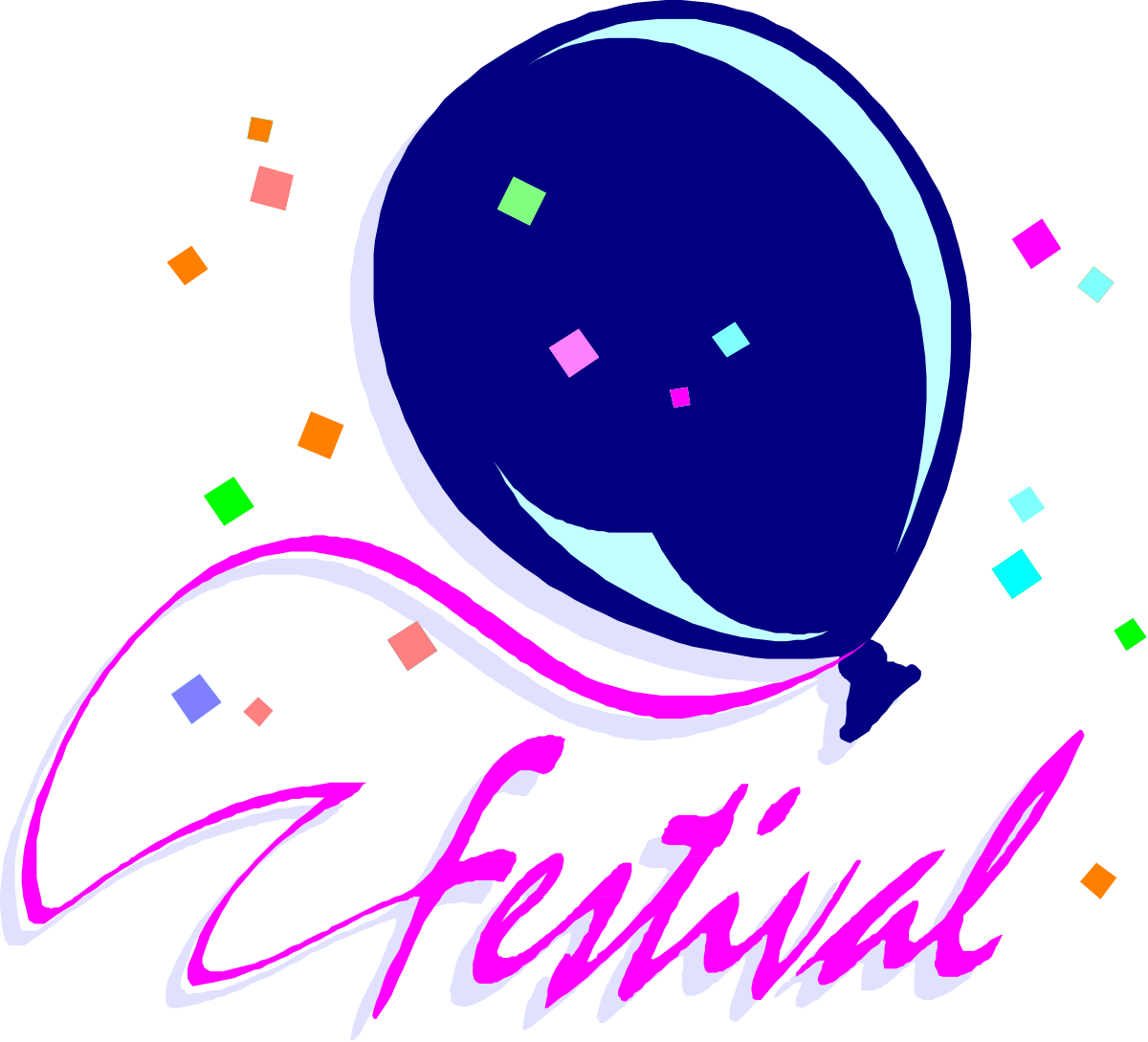 Blue Balloon with Conil Design - Fun Clipart for Celebrations