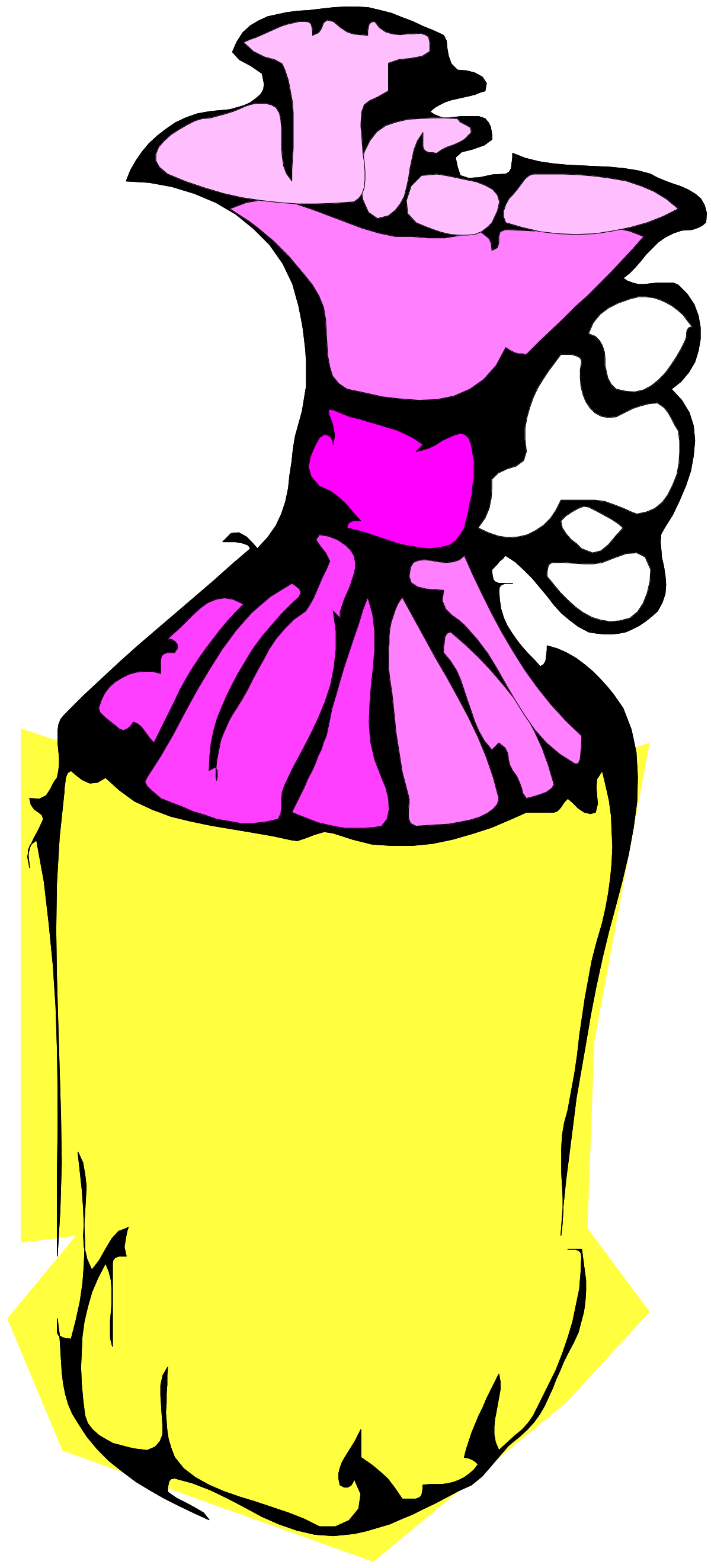 Yellow Bag with Pink and Yellow Flowers Clipart
