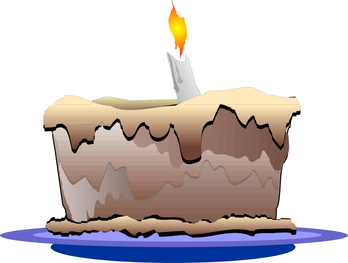 Cake with Lit Candle Clipart for Celebrations
