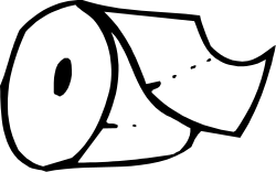 Toilet Paper Roll Clipart - Black and White Illustration