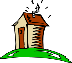 House with Chimney Clipart - Cozy Home Illustration