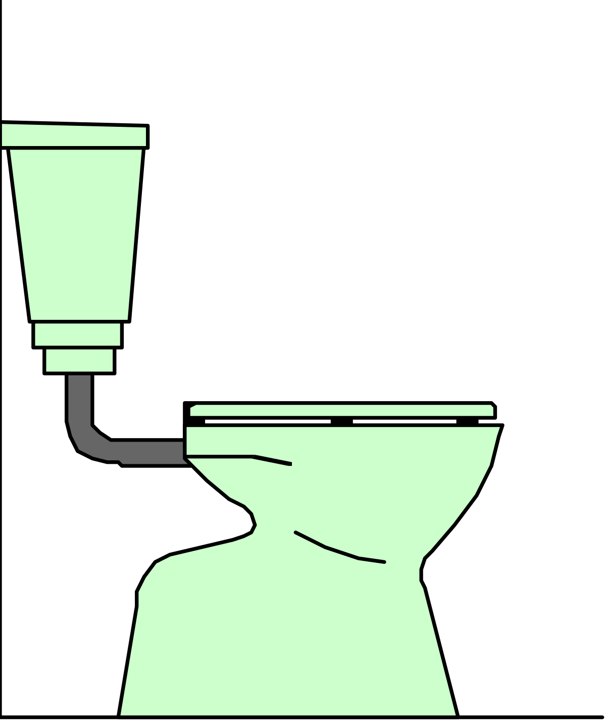 Toilet with Green Lid on Black Background - Clipart Design