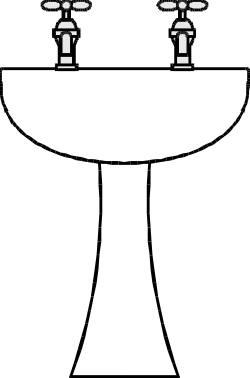 White Double Sink Clipart Ideal for Home Decor and Renovation Projects