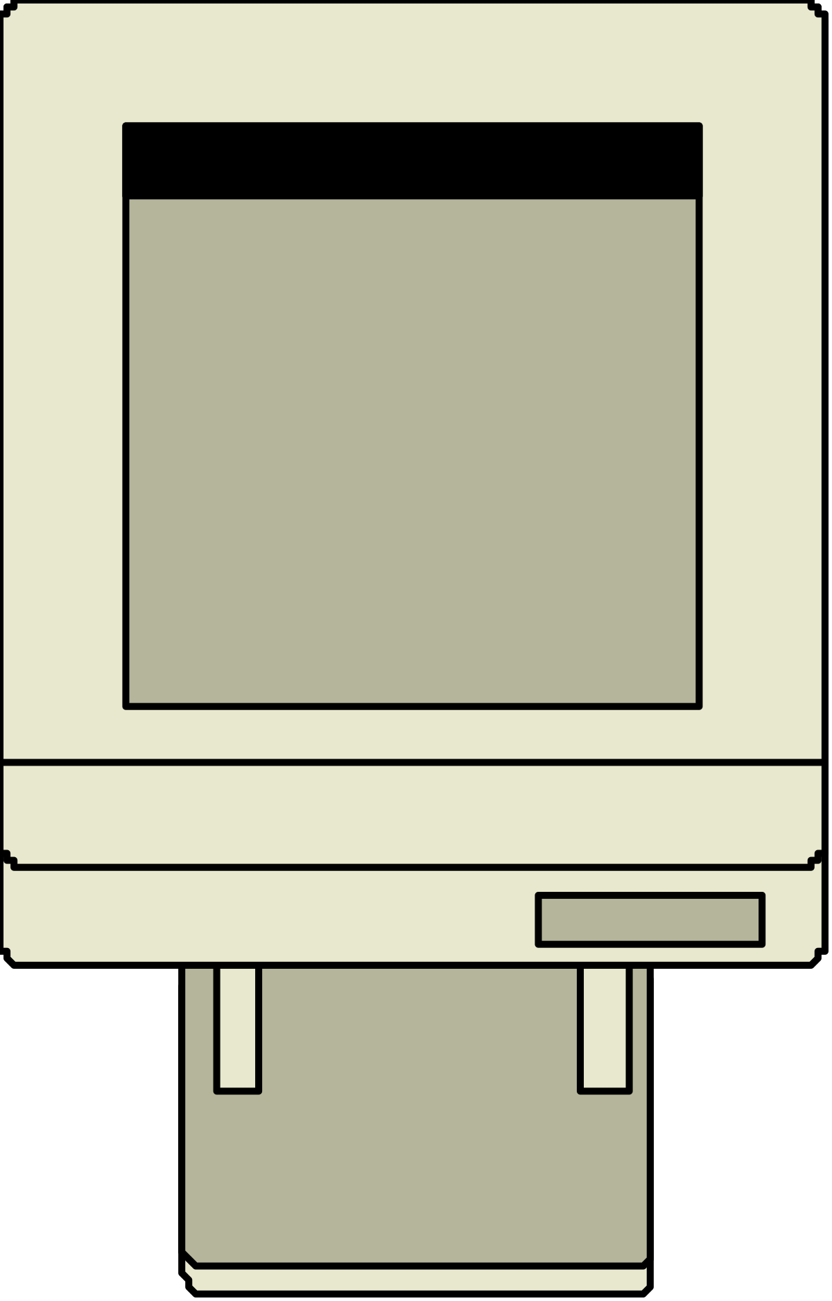 Old Computer Monitor Icon Clipart for Nostalgic Designs