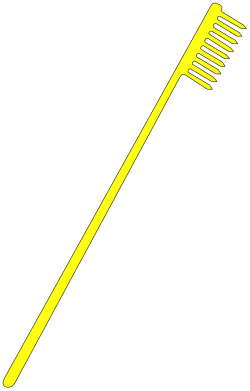 Yellow Comb on Black Background - Vibrant Clipart Design