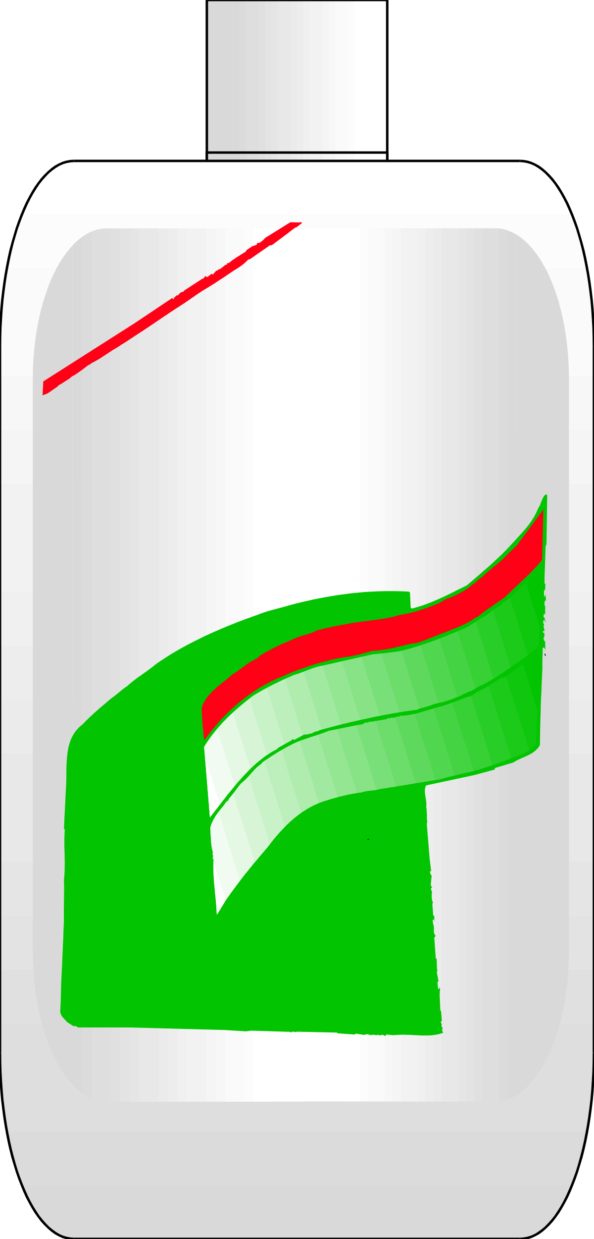 Liquid Bottle Clipart with Stripes - Vibrant Red and Green Design