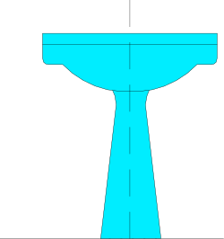 Blue and White Silhouette of a Pedestal Clipart
