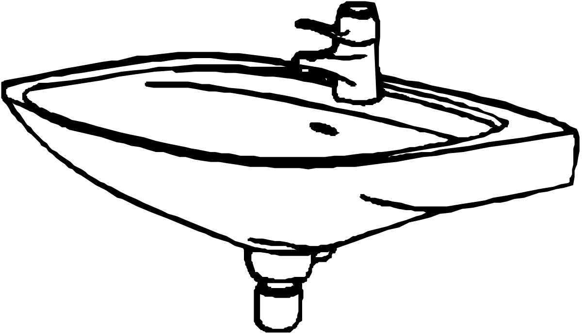 Black and White Sink Clipart for Versatile Uses