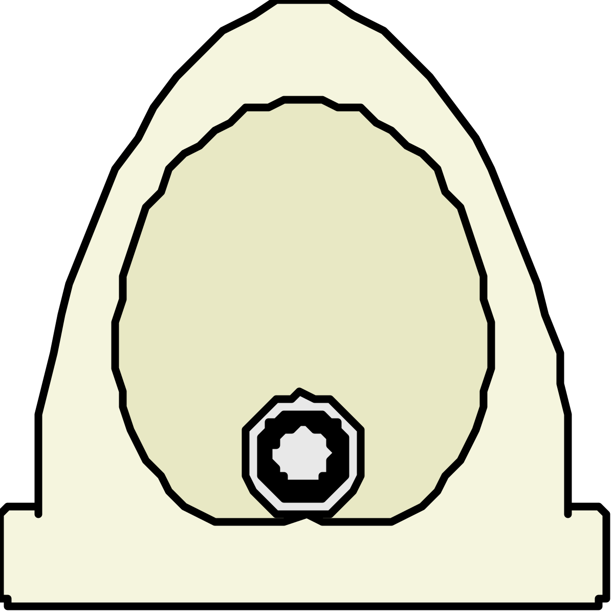 White Stone with Black Center - Unique Clipart for Creative Projects