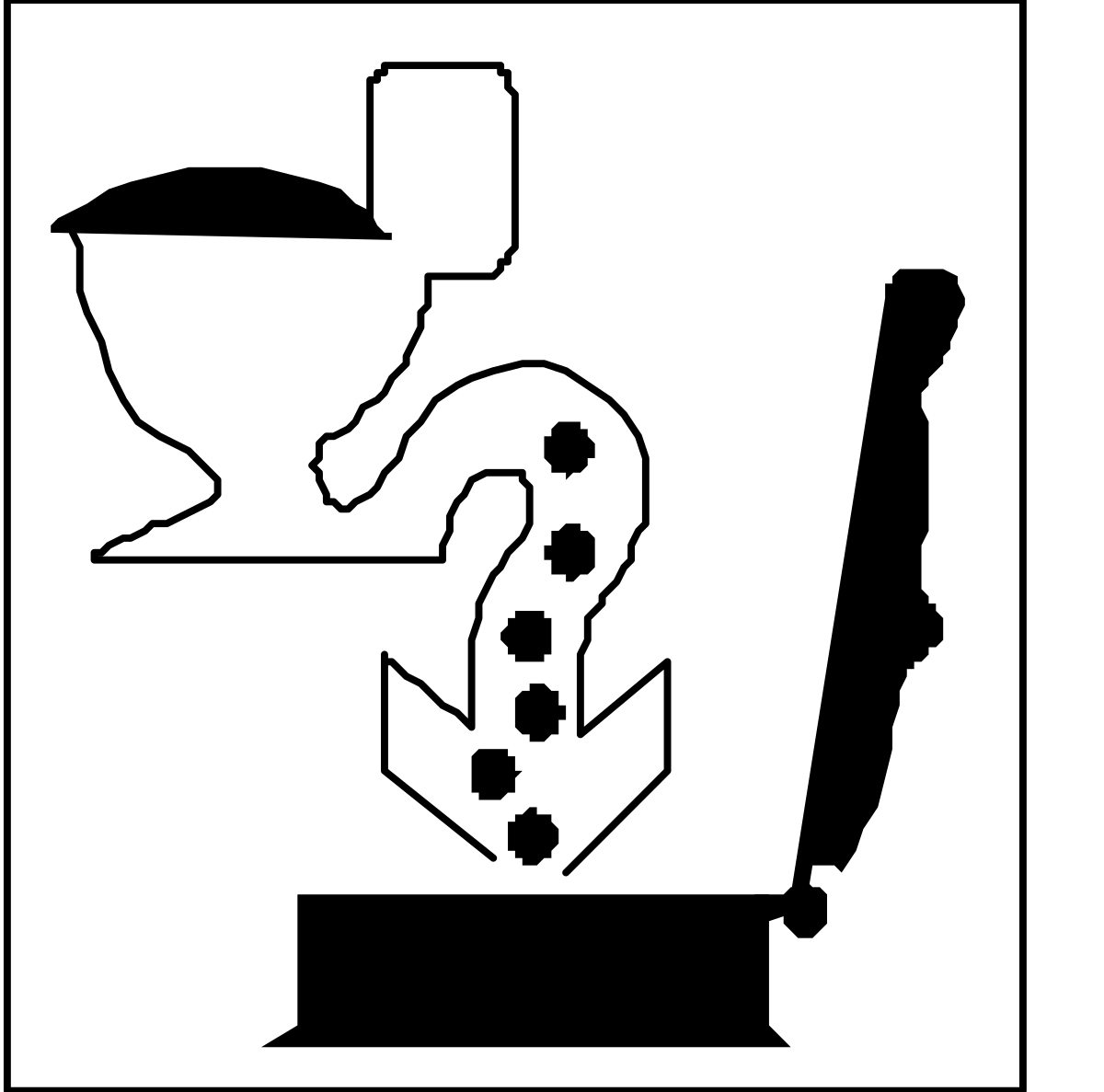 a black and white image of a toilet with a toilet seat clip art png transparent Toilet Clipart: Black and White Icon for Bathroom Designs