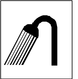 Shower Icon - Black and White Clipart for Versatile Use