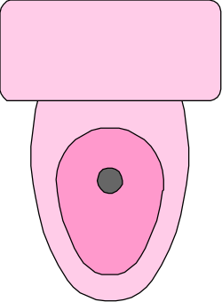 Pink Toilet Clipart with Black Hole: Quirky Bathroom Decor