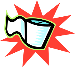 Toilet Paper Roll with Red and Green Burst Clipart Design