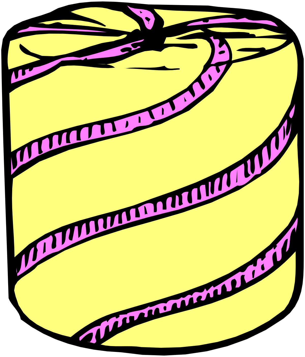 Yellow Cake with Pink Icing Clipart for Fun Celebrations