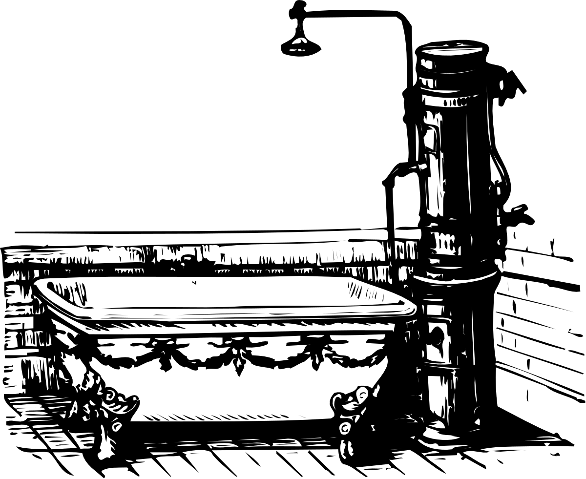 a bathtub with a candle and a candle holder clip art png transparent Bathtub Candle Holder Clipart: Serenity and Relaxation