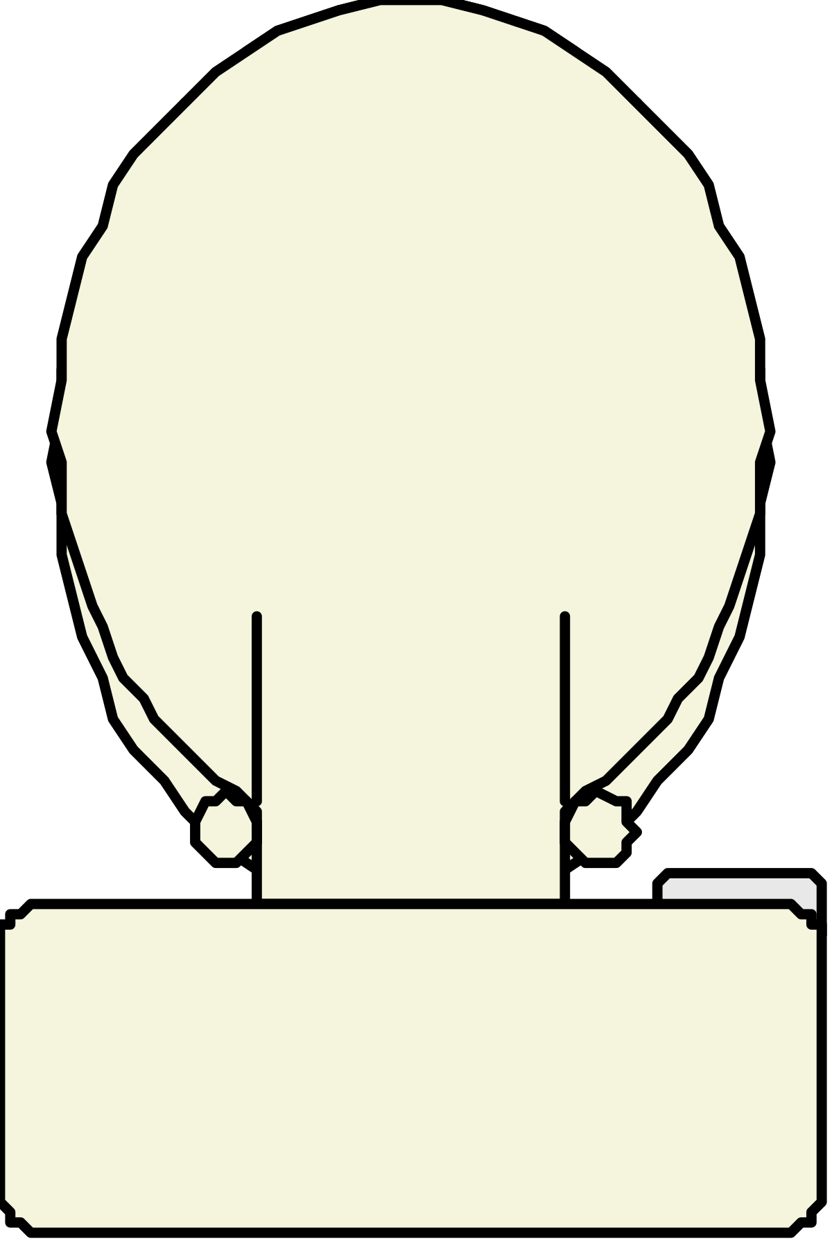 White Silhouette Head on Black Background - Striking Clipart