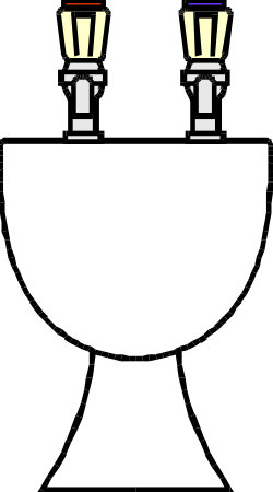 Toilet with Two Urns: Unique Clipart for Creative Projects
