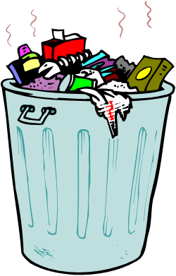 Garbage Can Clipart Filled with Trash - Perfect for Eco-Friendly Designs