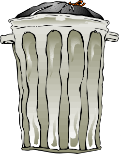 Trash Can with Black Lid Clipart for Urban Scenes