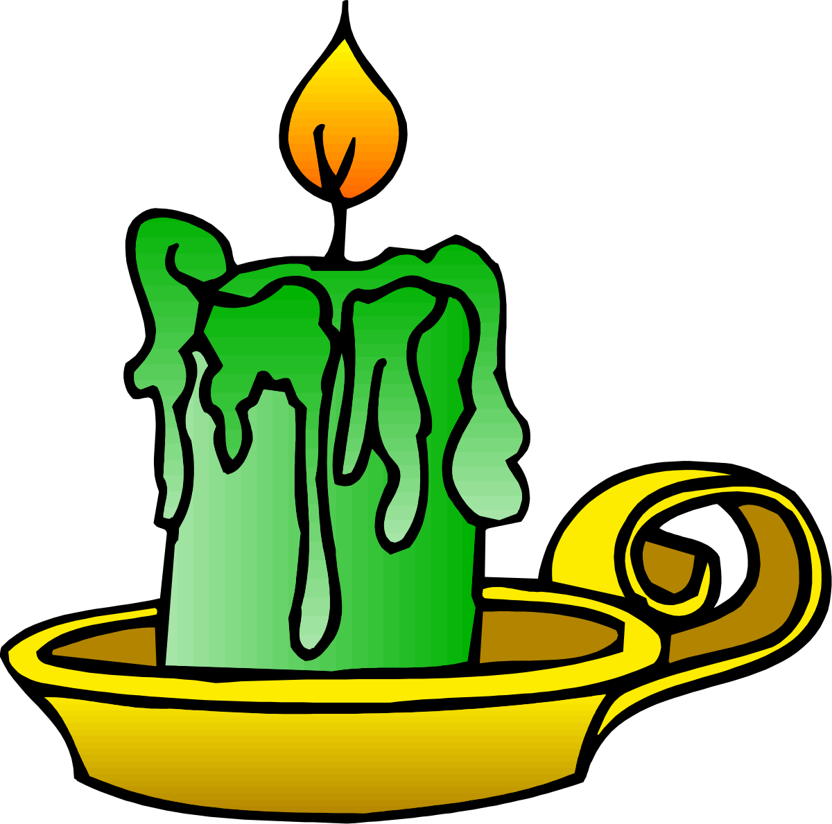 Candle Clipart: Elegant Candle in Holder for Inviting Atmosphere
