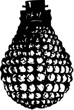 Silhouette of a Black and White Cone-Shaped Ball Clipart