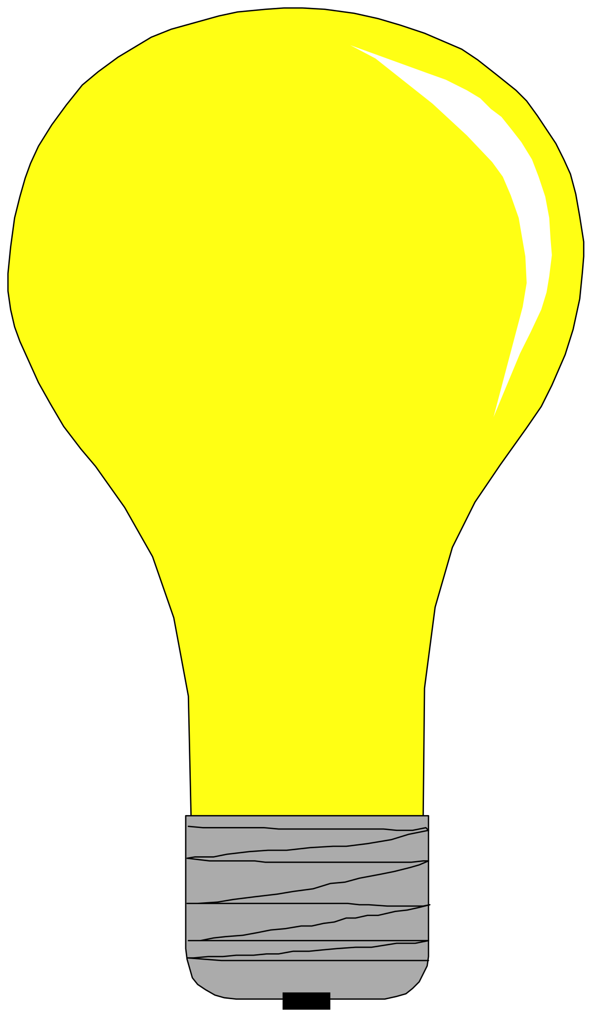 Light Bulb Clipart: Bright Yellow Energy Icon for Creative Projects