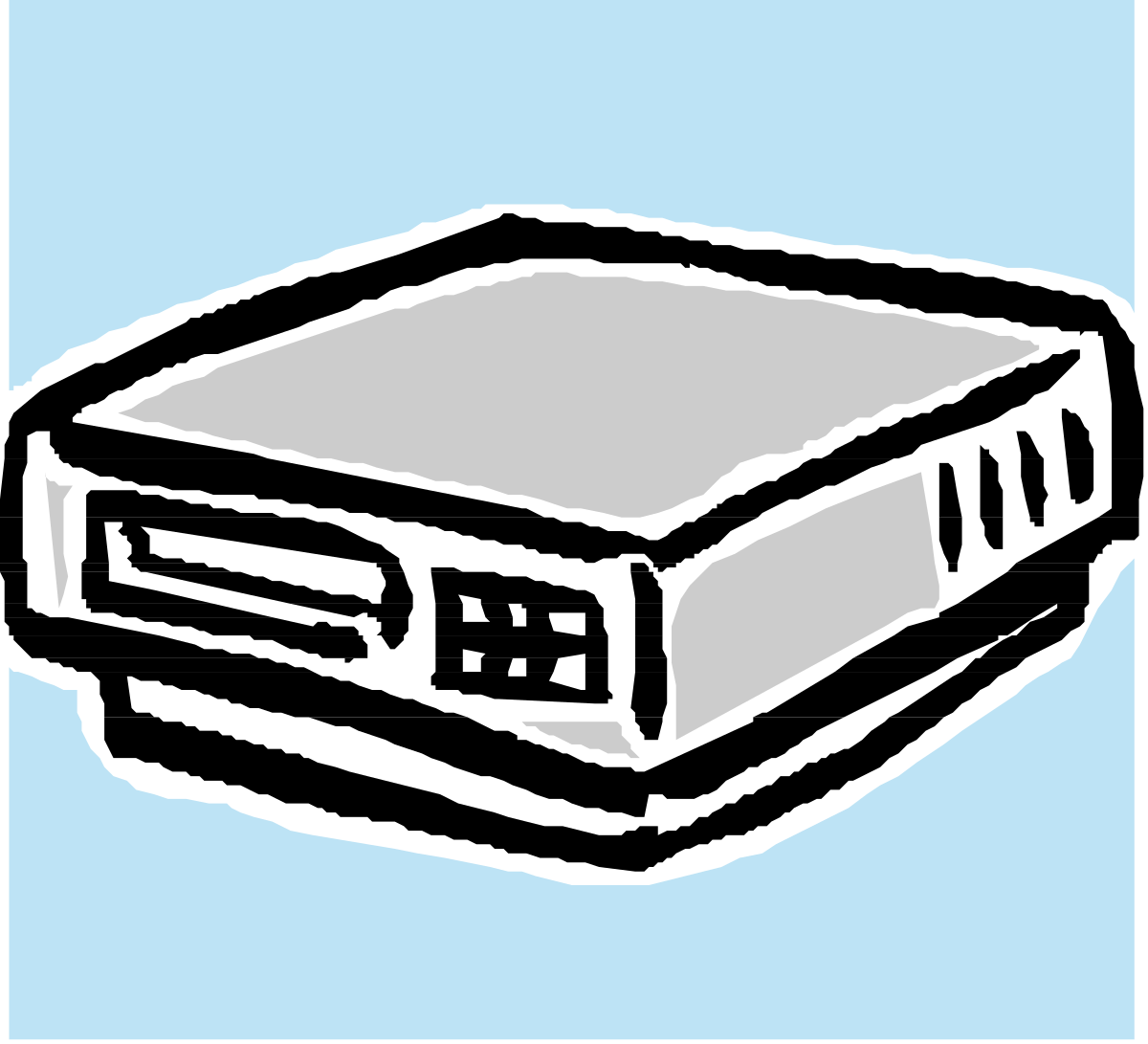 Black and White Box with White Lid - Versatile Clipart for Various Uses