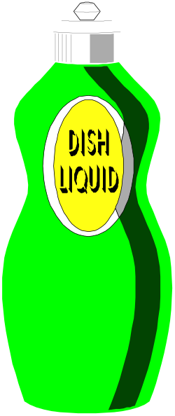 Green Dish Liquid Bottle with Yellow Label - Vibrant Clipart for All Your Needs