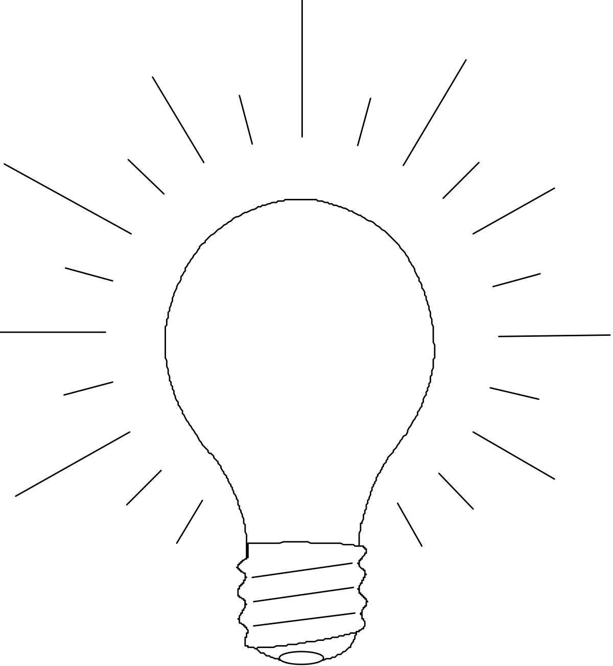 Light Bulb Clipart on Black Background - Illuminate Your Projects