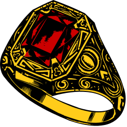Red Stone Ring with Gold Band - Elegant Jewelry Clipart