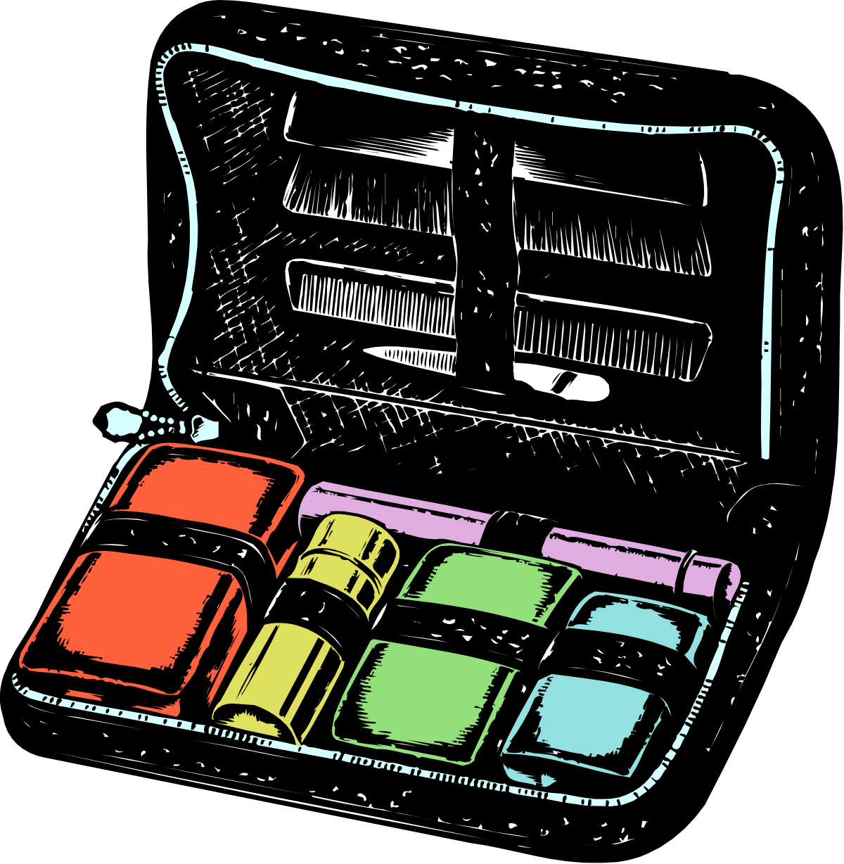 Colorful Luggage Bags in Suitcase Clipart