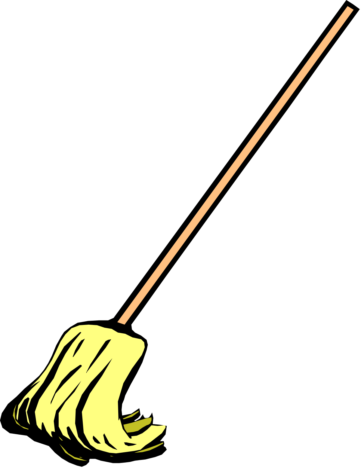 Broom with Yellow Handle Clipart for Cleaning and Home Use