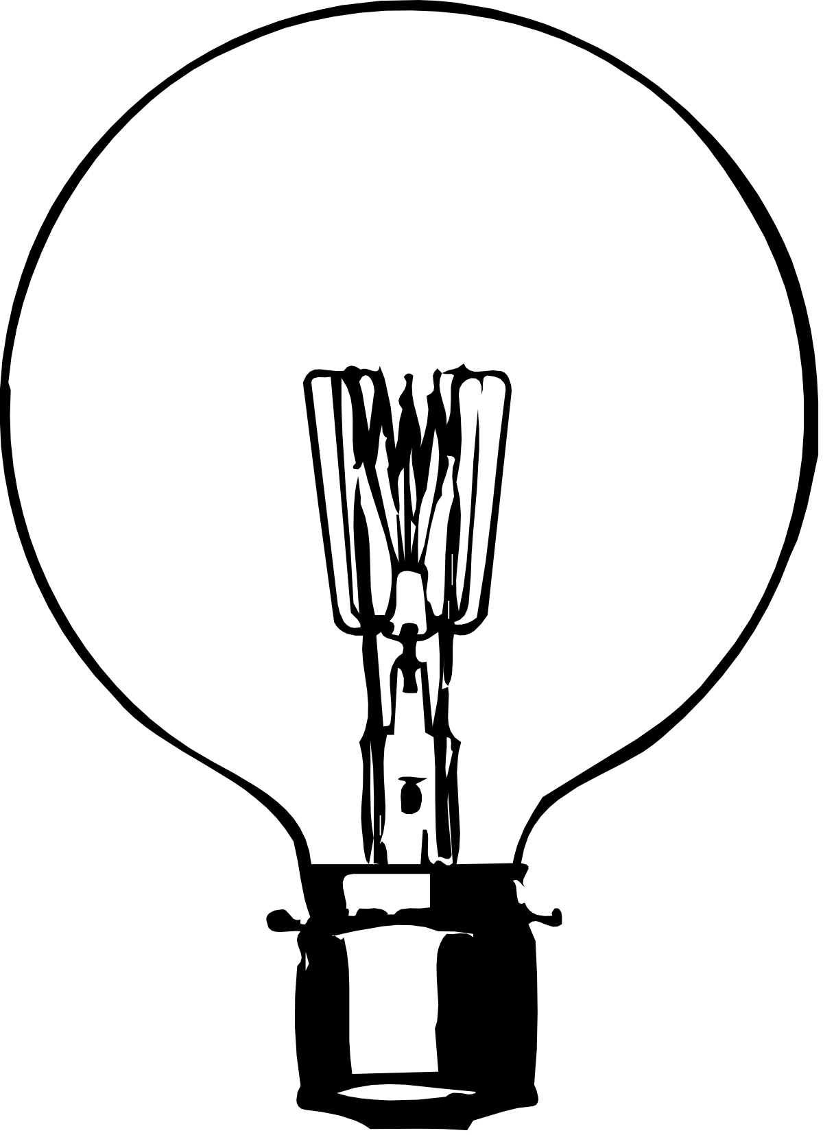 a light bulb with a black and white silhouette clip art png transparent Light Bulb Silhouette Clipart - Black and White Design for Creative Projects
