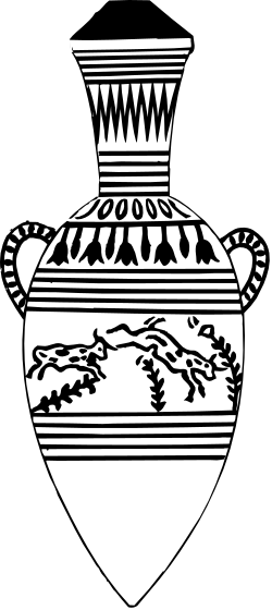 Lion Vase Clipart - Stunning Clipart of a Majestic Lion on Decorative Vase