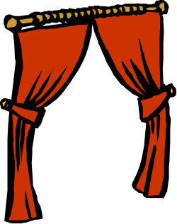Red Curtain with Gold Trim - Elegant Clipart for Festive Occasions