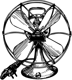 Fan Clipart - Black and White Vector Graphic Art