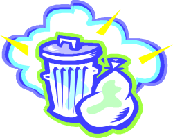 Trash Can with Trash Bag Clipart - Perfect for Cleanliness and Waste Management Themes