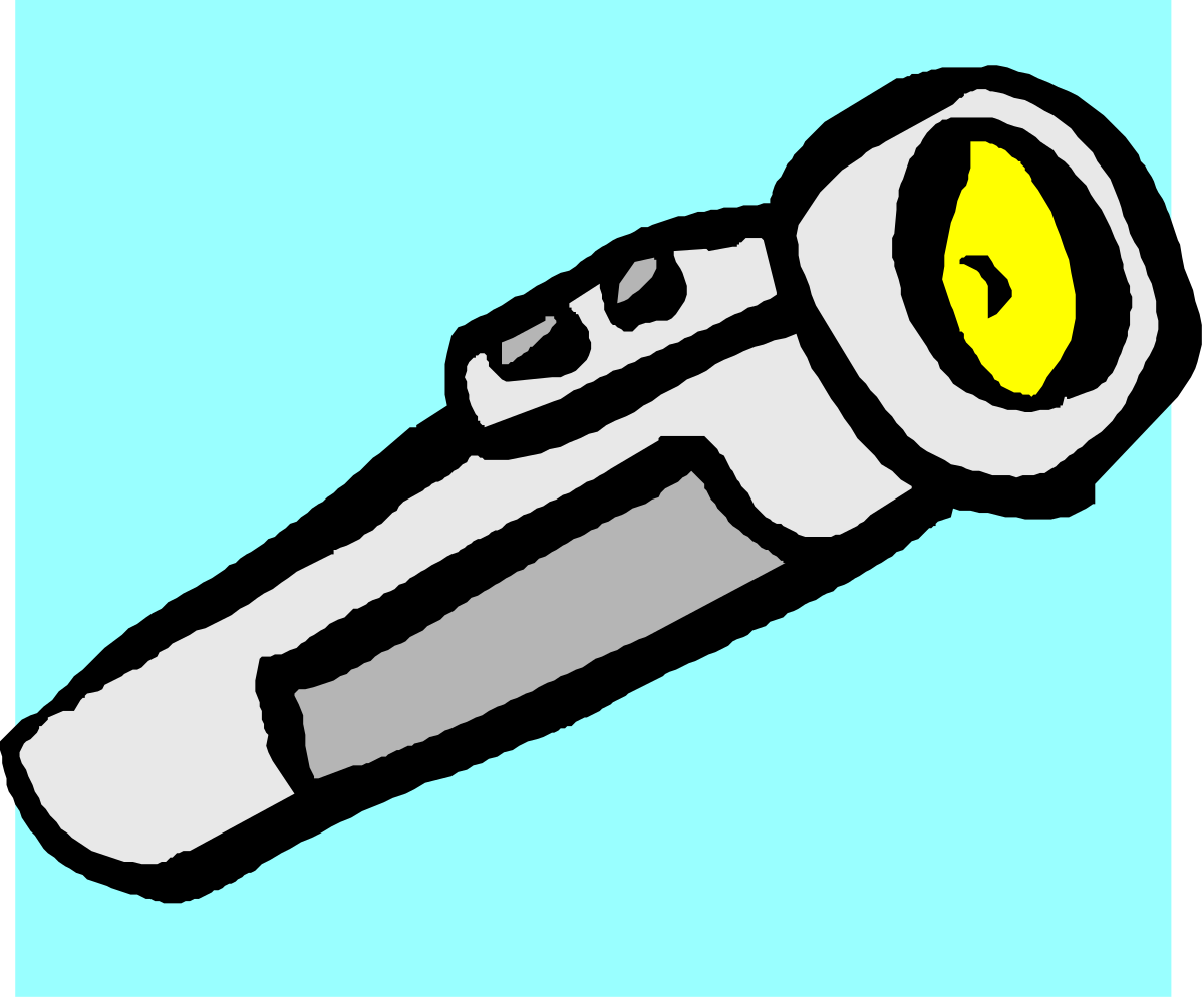 Flashlight Clipart with Bright Yellow Light